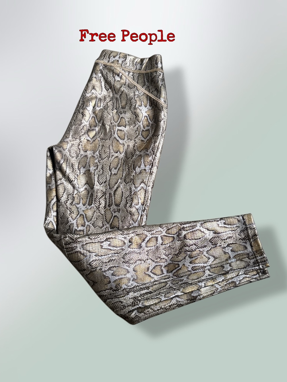 FREE PEOPLE Snakeskin Python
Leggings Pants Rio Gold Women's Small Excellent